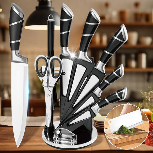 ZENG Stainless Steel Kitchen Knife Set Sharp Non-Stick Coated