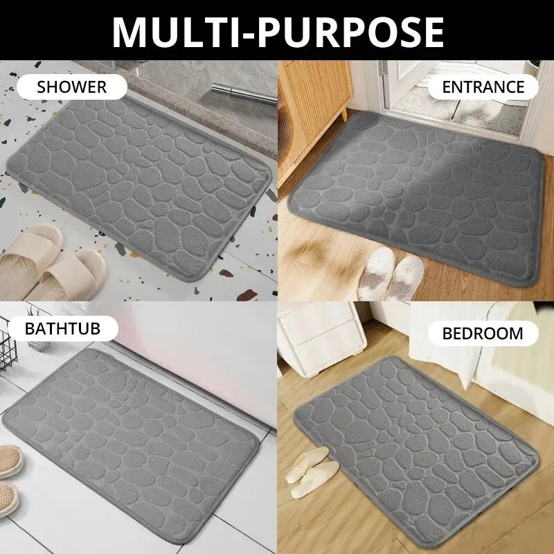 1pc embossed fiber carpet, bathroom living room anti slip mat, pebble floor mat,