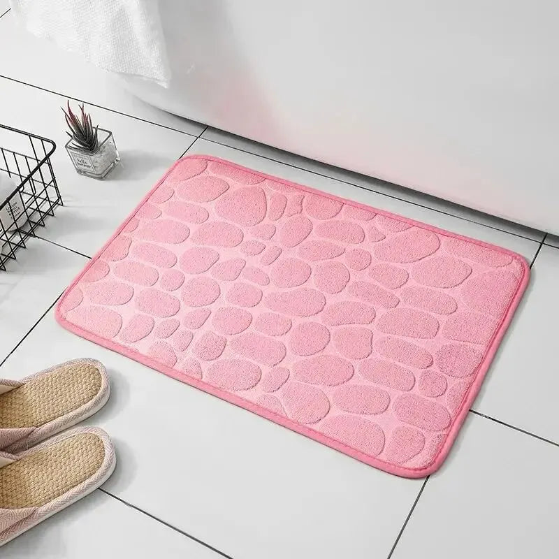 1pc embossed fiber carpet, bathroom living room anti slip mat, pebble floor mat,