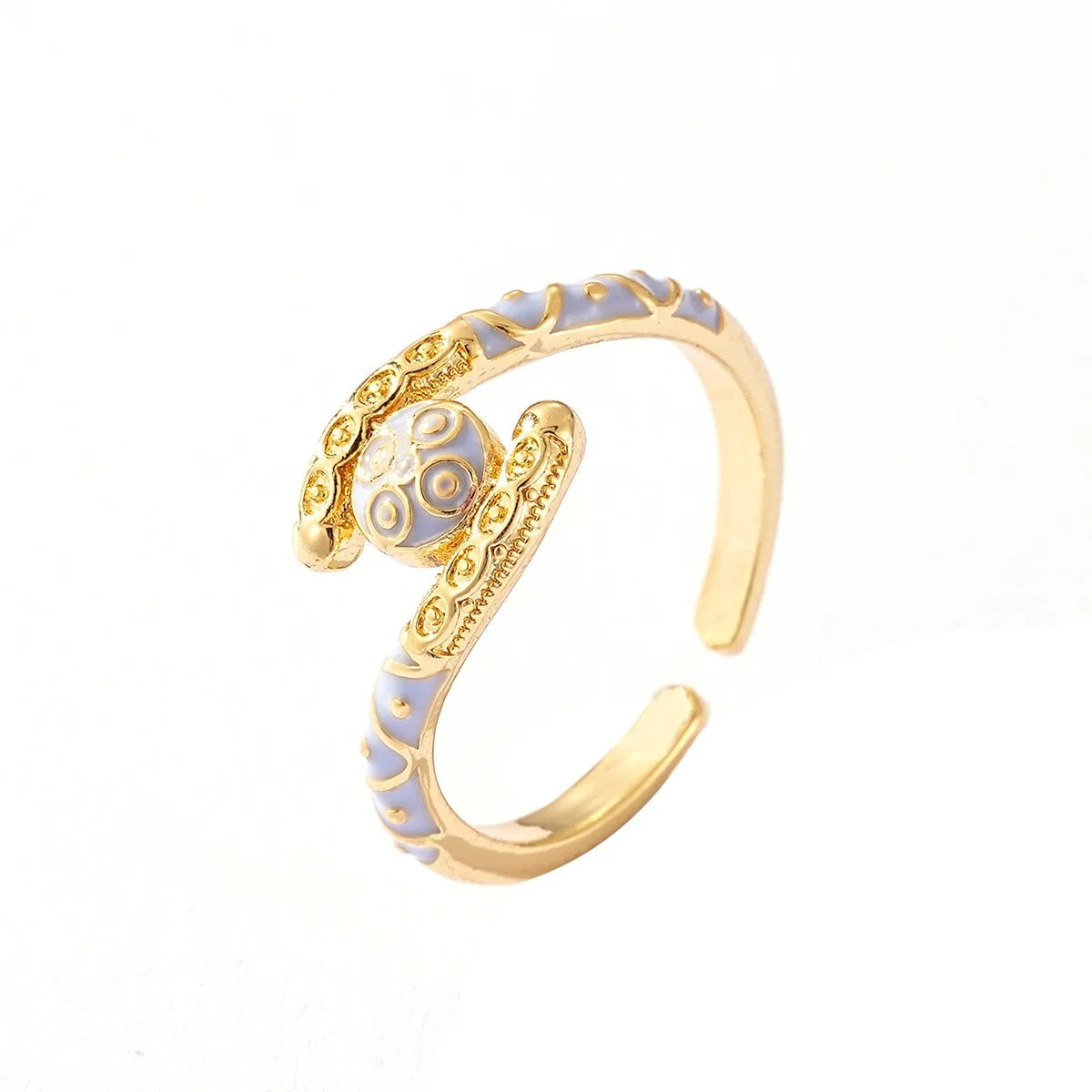 Ajojewel Golden Dubai Bride Jewelry Set Blue Enamel Bangle Ring Bangles For Woman