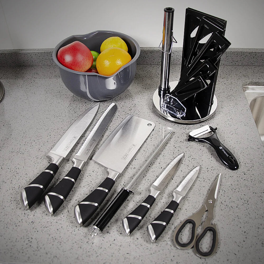 ZENG Stainless Steel Kitchen Knife Set Sharp Non-Stick Coated