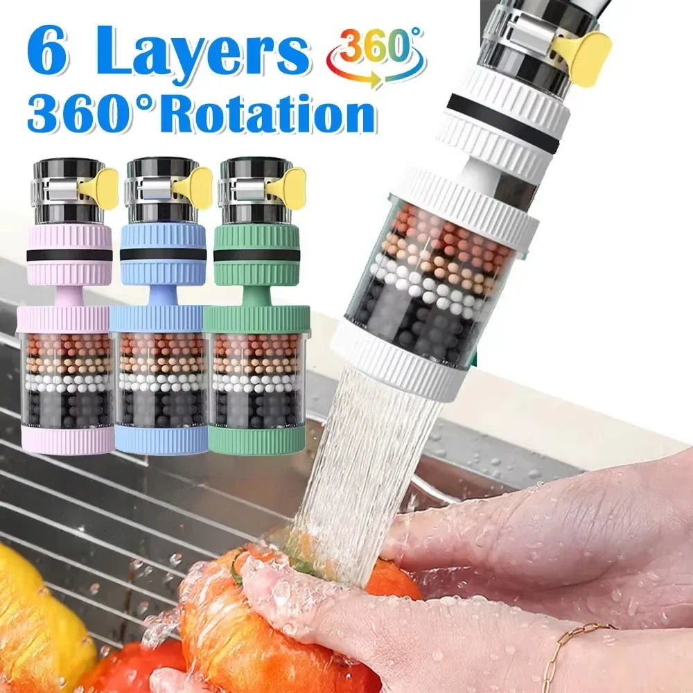 6 Layers Water Filter Tap Purifier 360Degree Rotation Water Saving Bubbler