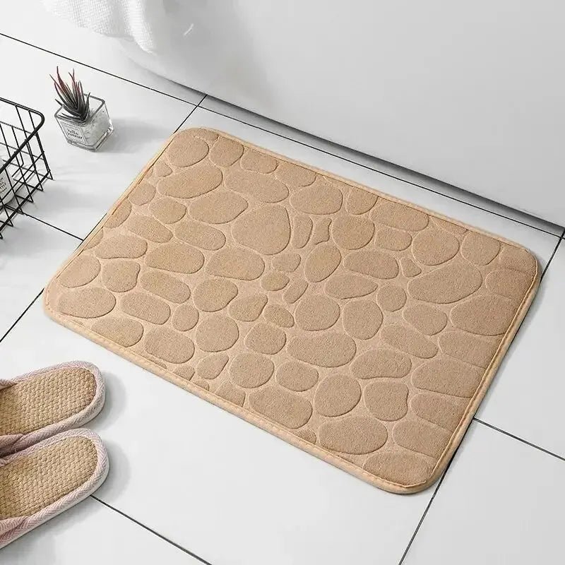 1pc embossed fiber carpet, bathroom living room anti slip mat, pebble floor mat,