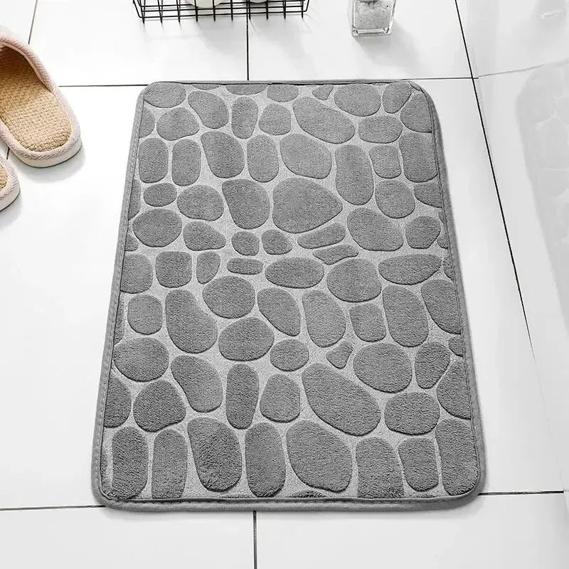 1pc embossed fiber carpet, bathroom living room anti slip mat, pebble floor mat,